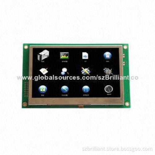 4.3-inch TFT LCD Module, Supports Serial Interface with Resistive Touch Screen/No Code Need to Write
